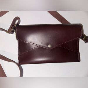 Portland Leather Rich Brown Envelope Convertible Crossbody